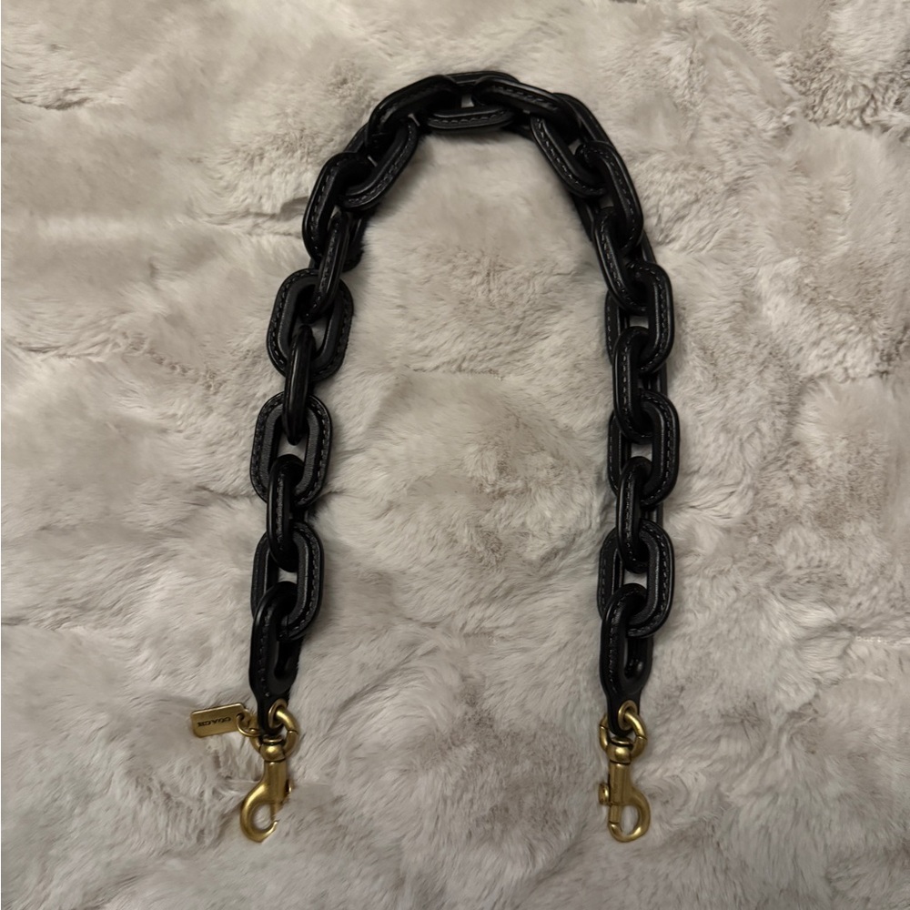 Coach Leather Covered Short Chain Strap